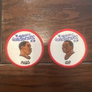 Vintage 1970’s Swiss Maid Quality Emblems Harlem Globetrotters Patch Set of 2